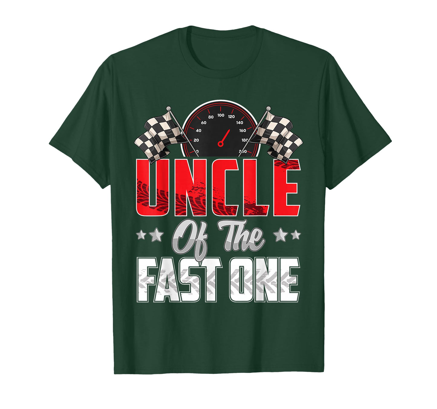 1 year old racing car fast one birthday 1st Family Uncle T-Shirt