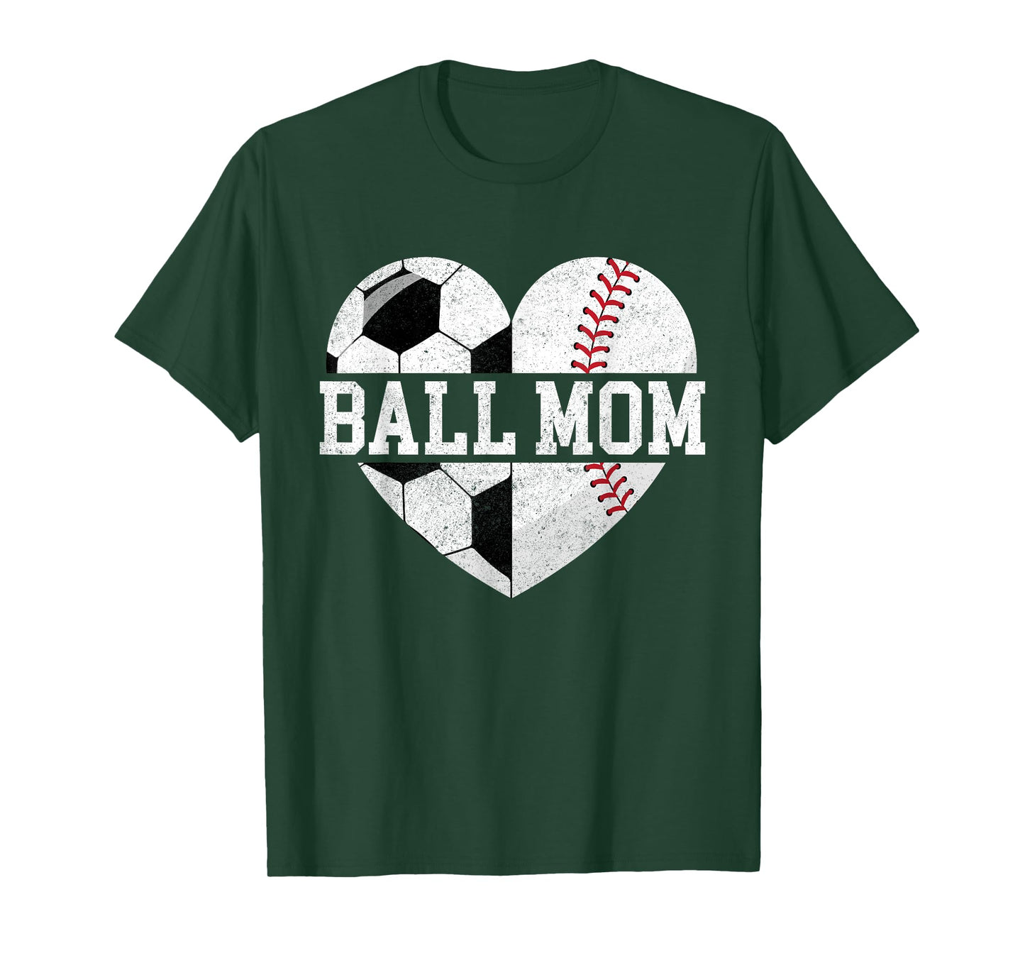Ball Mom Shirt Heart Funny Baseball Soccer Mom T-Shirt
