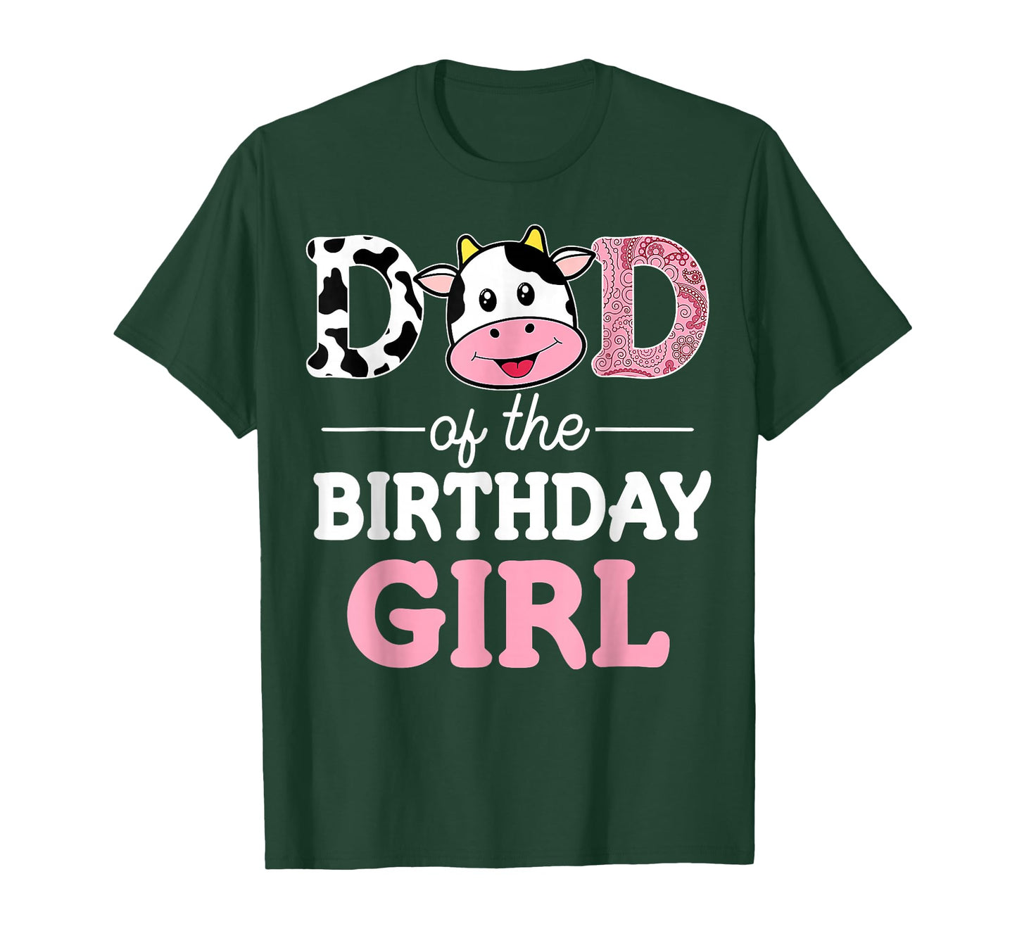 Dad of The Birthday Girl Shirt Farm Cow Daddy Papa 1st T-Shirt