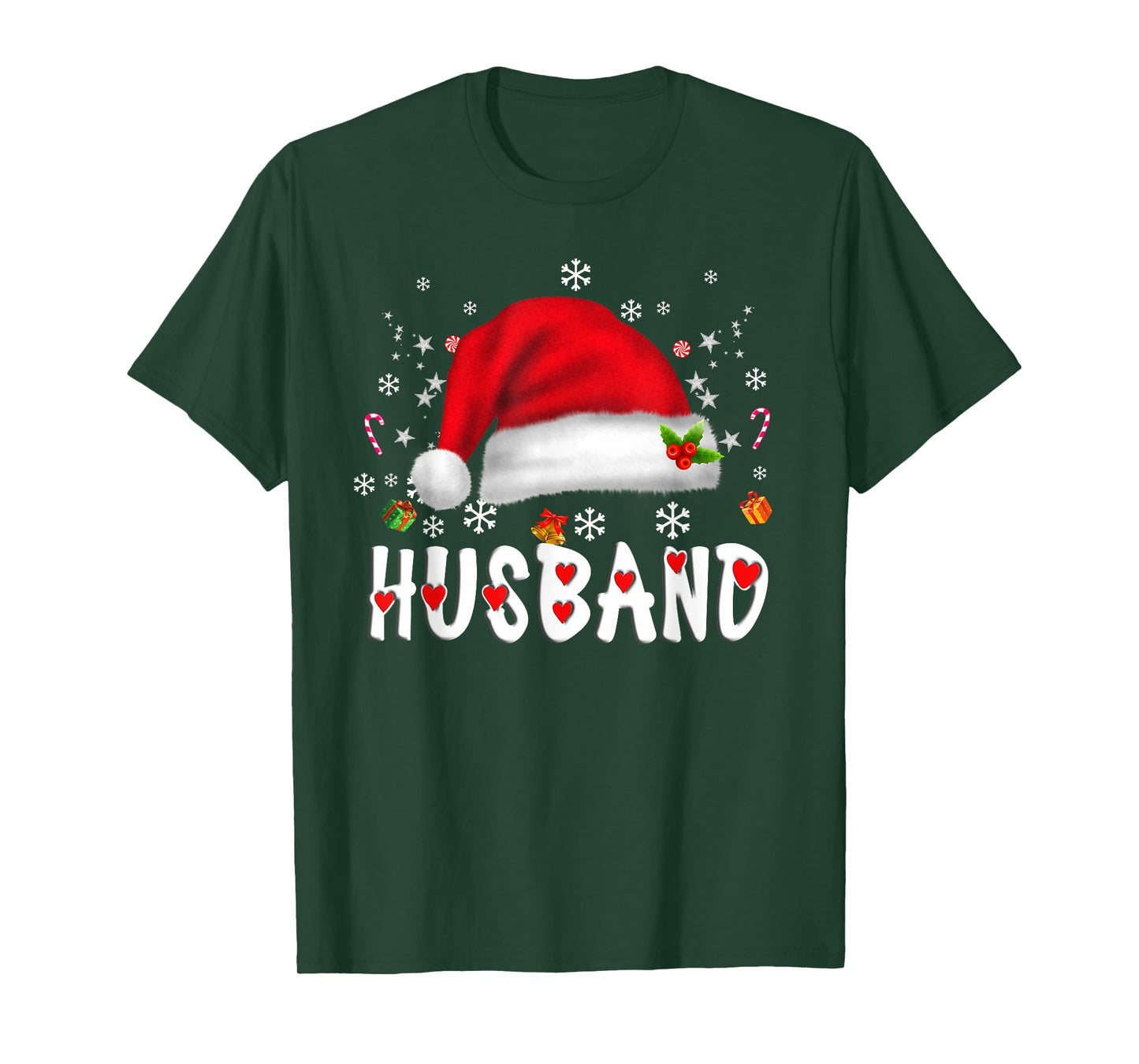Husband Santa Christmas Family Matching Pajamas Xmas Mens T-Shirt