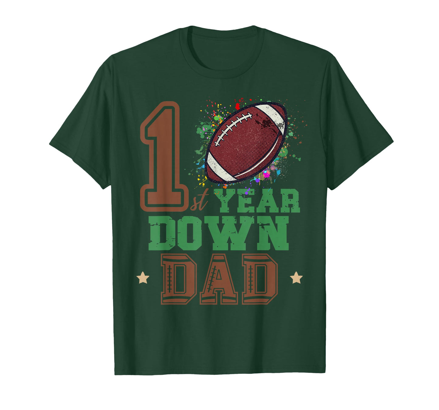 Football 1 Year Down Dad Funny Dada Football 1st Birthday T-Shirt