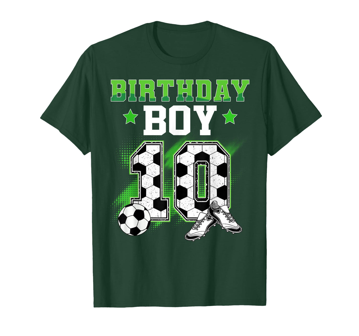 10th Birthday Boy Soccer 10 Year Old Sport 10yr Boys Party T-Shirt