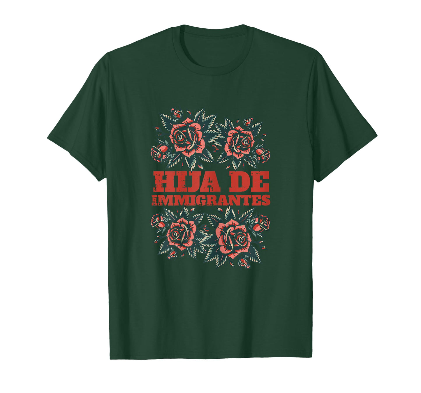 Hija De Immigrantes Roses Daughter Immigrant Women Girls Kid T-Shirt
