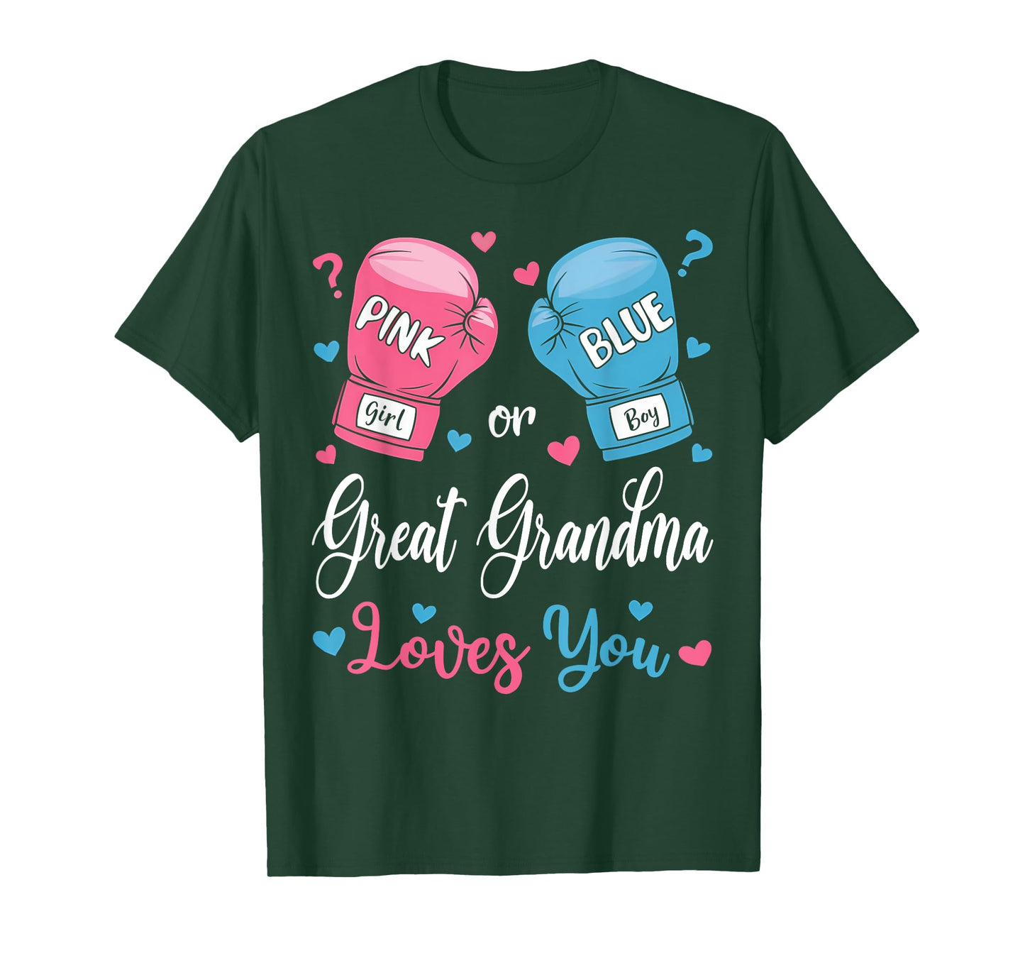 Pink Or Blue Great Grandma Loves You Boxing Gender Reveal T-Shirt