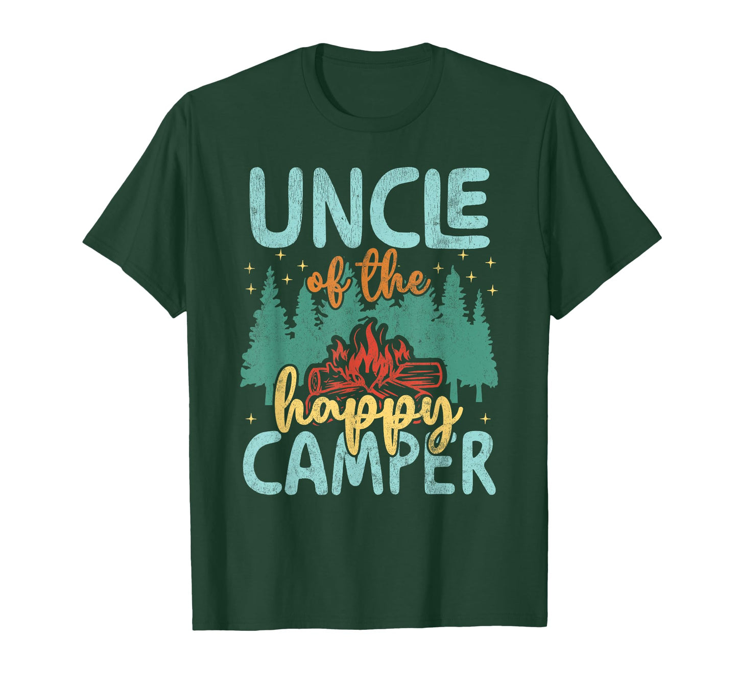 Uncle of Happy Camper 1st Birthday Party Retro Uncle T-Shirt