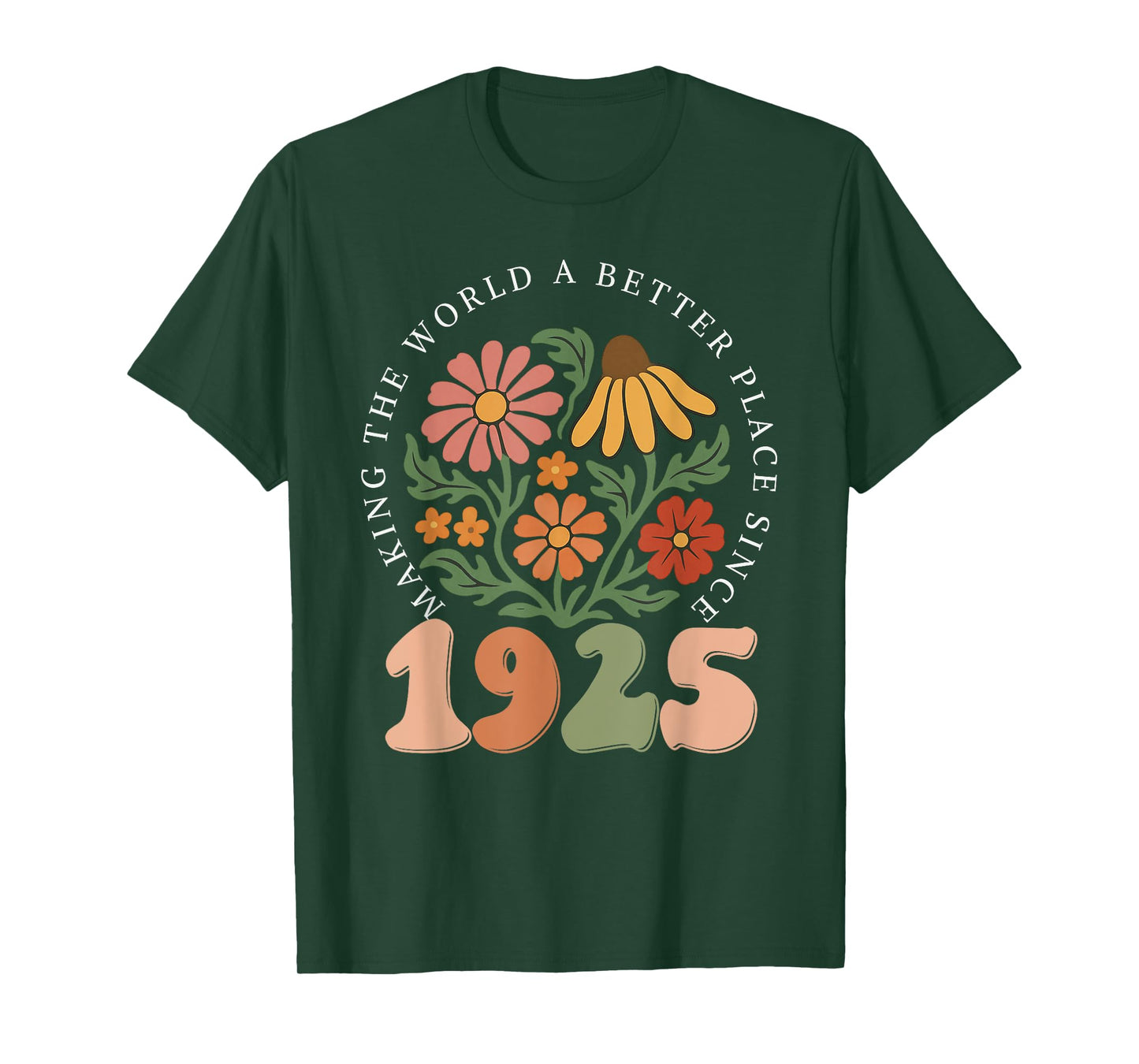 100 Years Old Vintage 1925 100th Birthday Wildflower Women T-Shirt