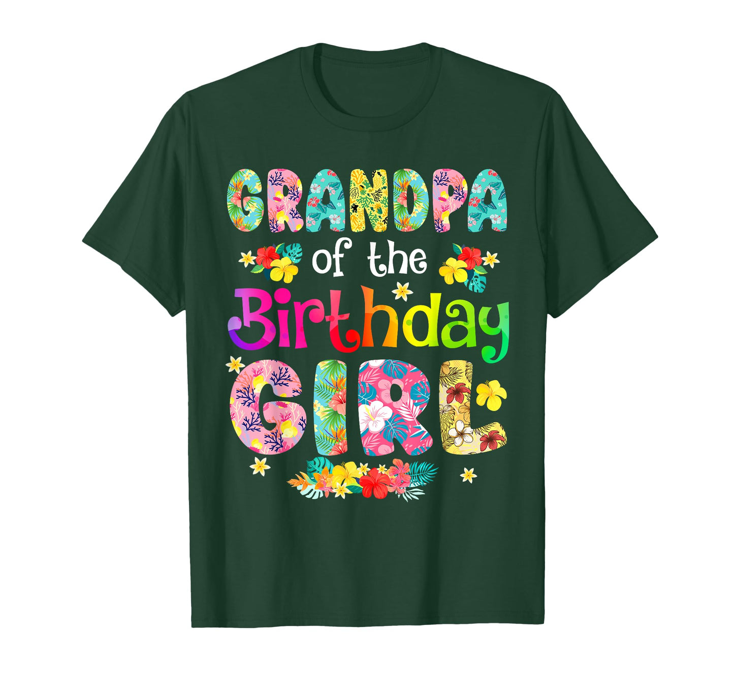 Grandpa Of The Birthday Girl Hawaii Bday Party Family T-Shirt
