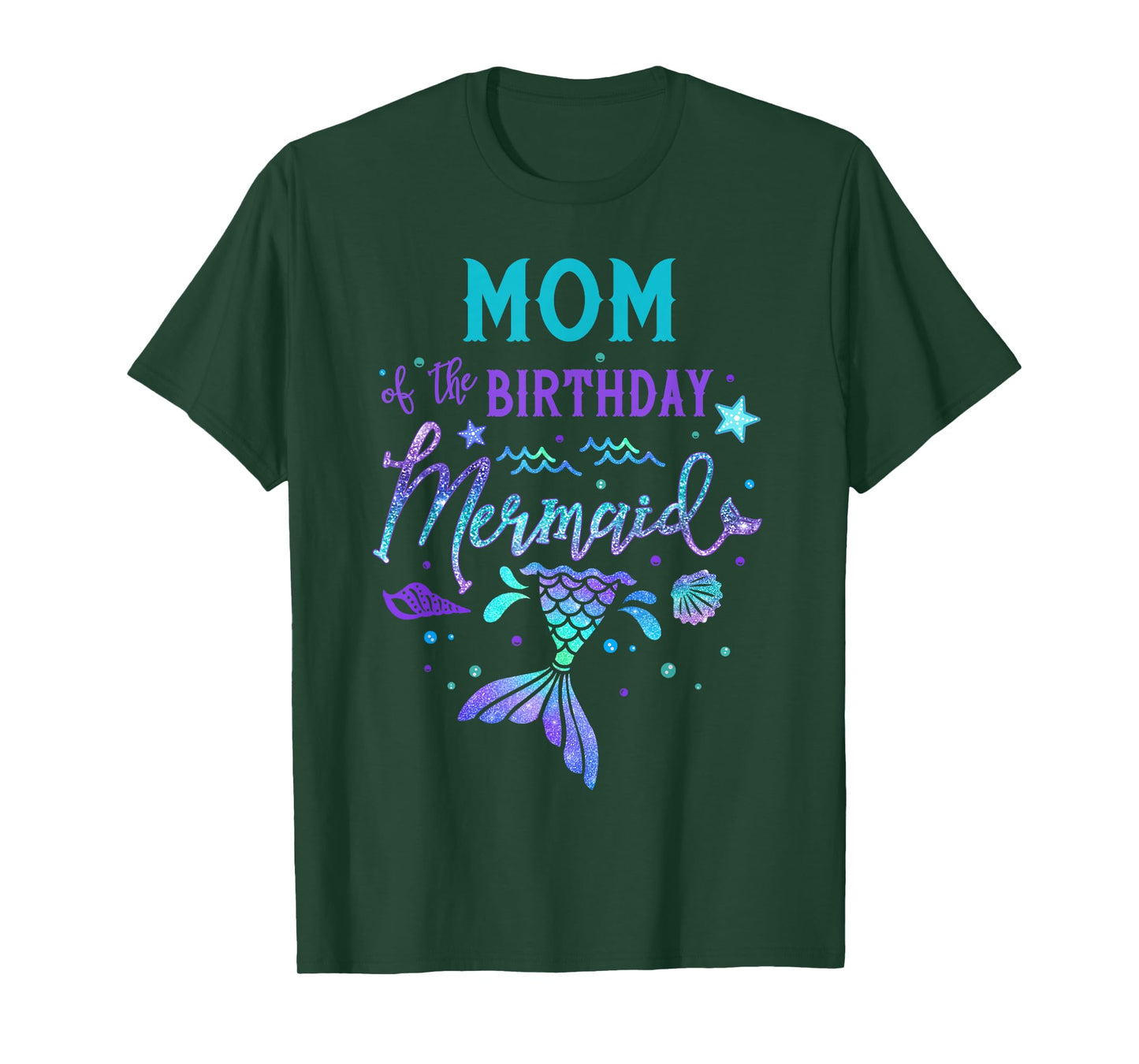 Mom Of The Birthday Mermaid Theme Party Squad Security Mommy T-Shirt