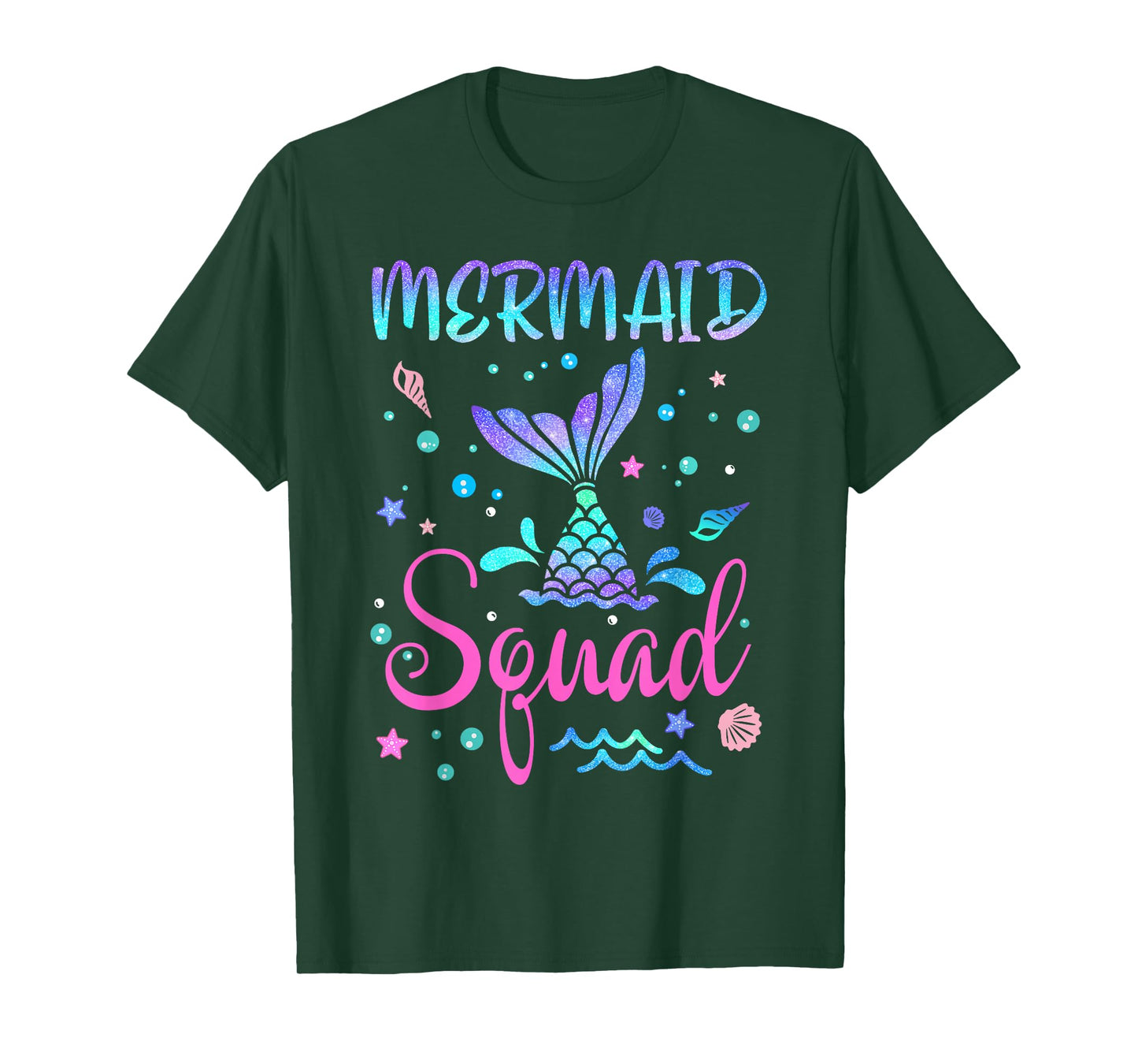Mermaid Squad Of The Birthday Mermaid Tail Family Matching T-Shirt