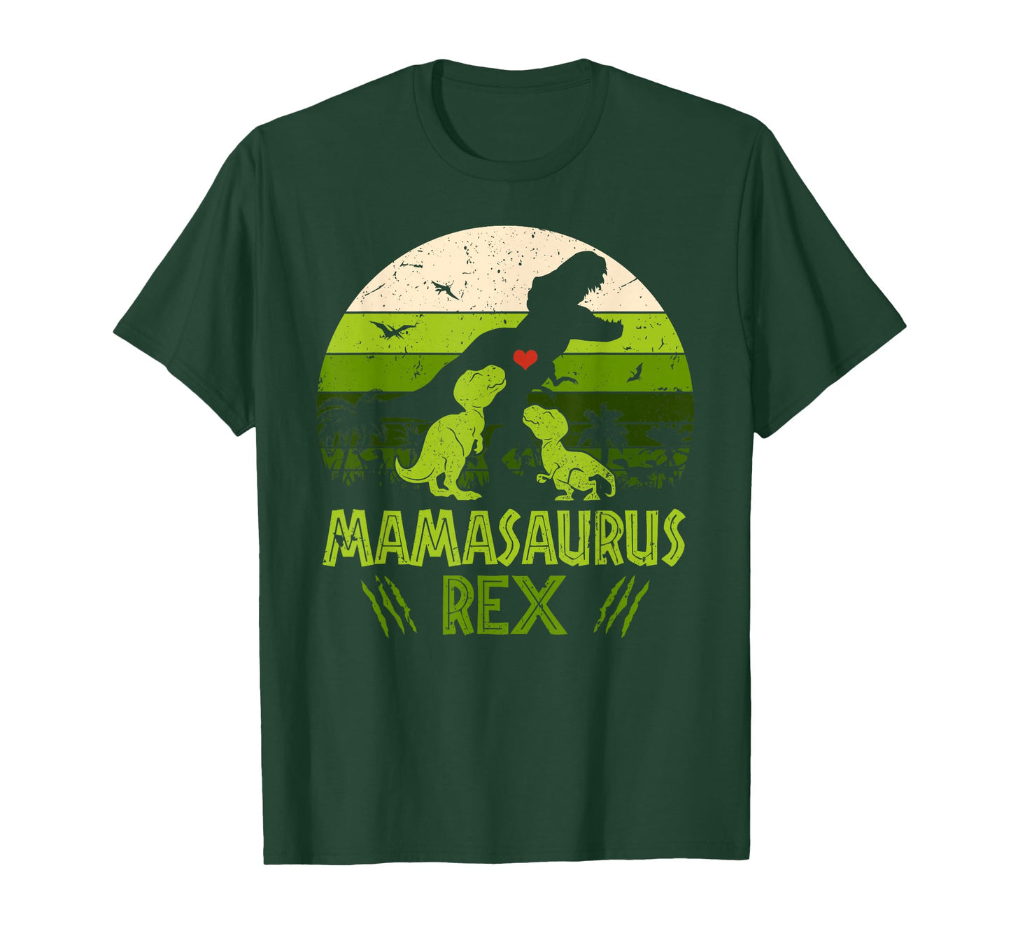 Vintage Retro 2 Kids Mamasaurus Dinosaur Lover Gift T-Shirt