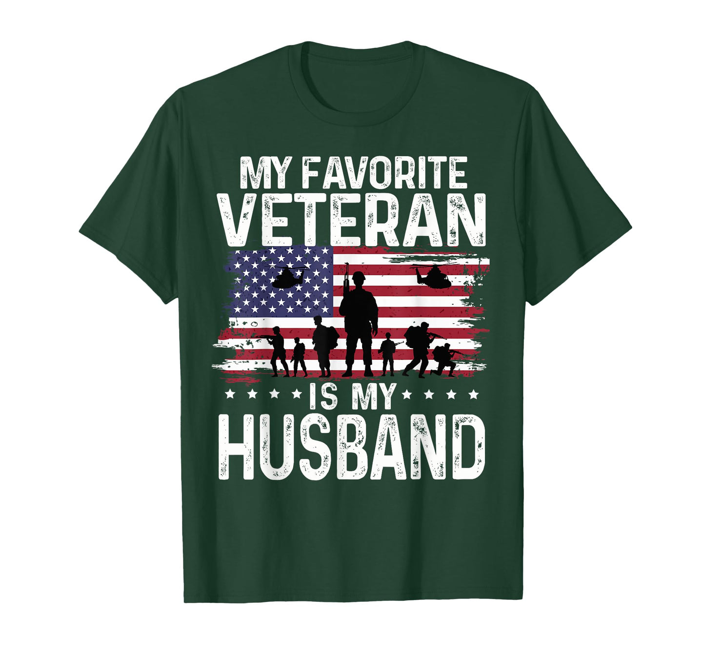 My Favorite Veteran Is My Husband Shirts Themed Military T-Shirt