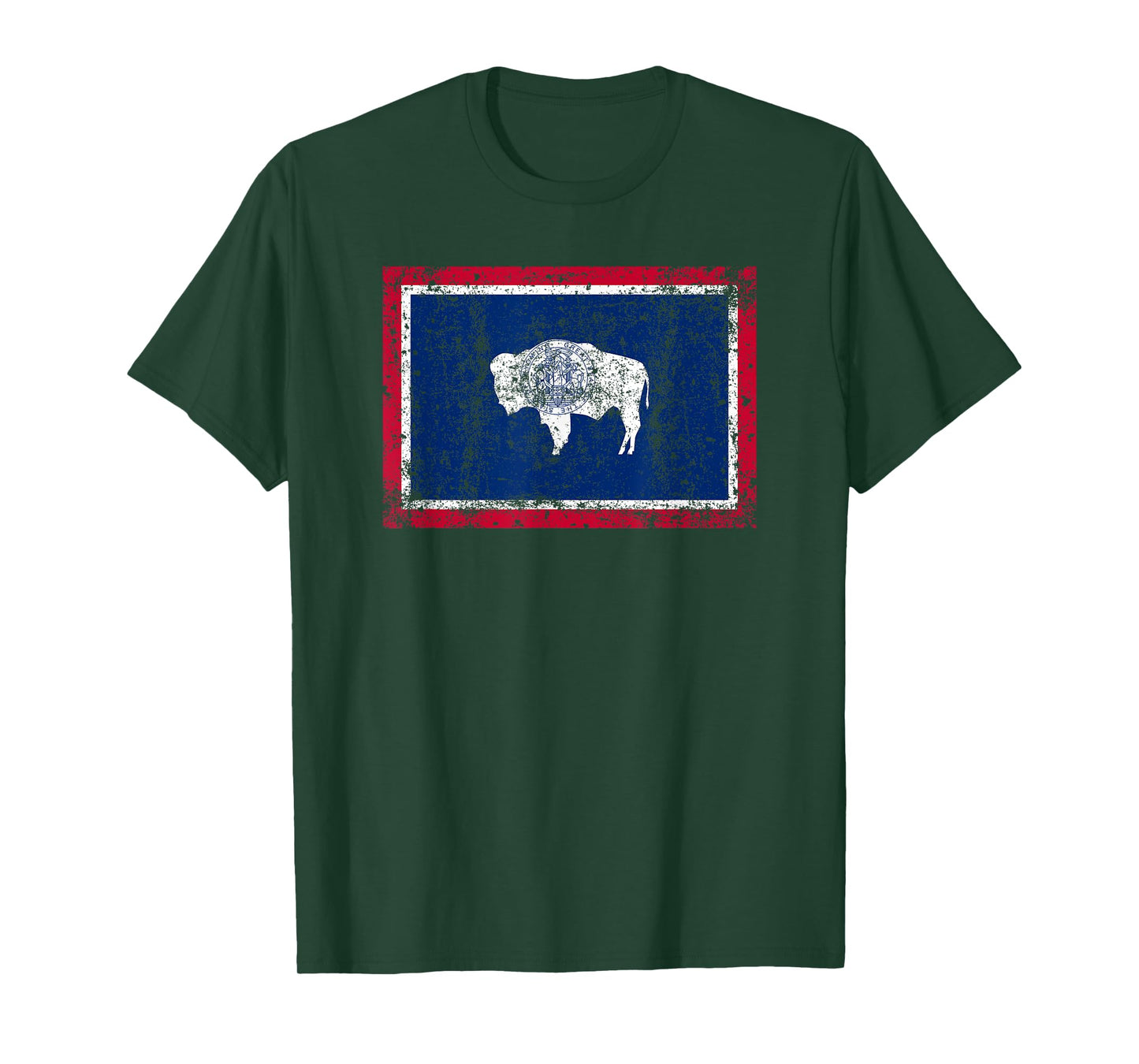 State of Wyoming Flag Fun Vintage Retro Fall Hiking Gift Dad T-Shirt