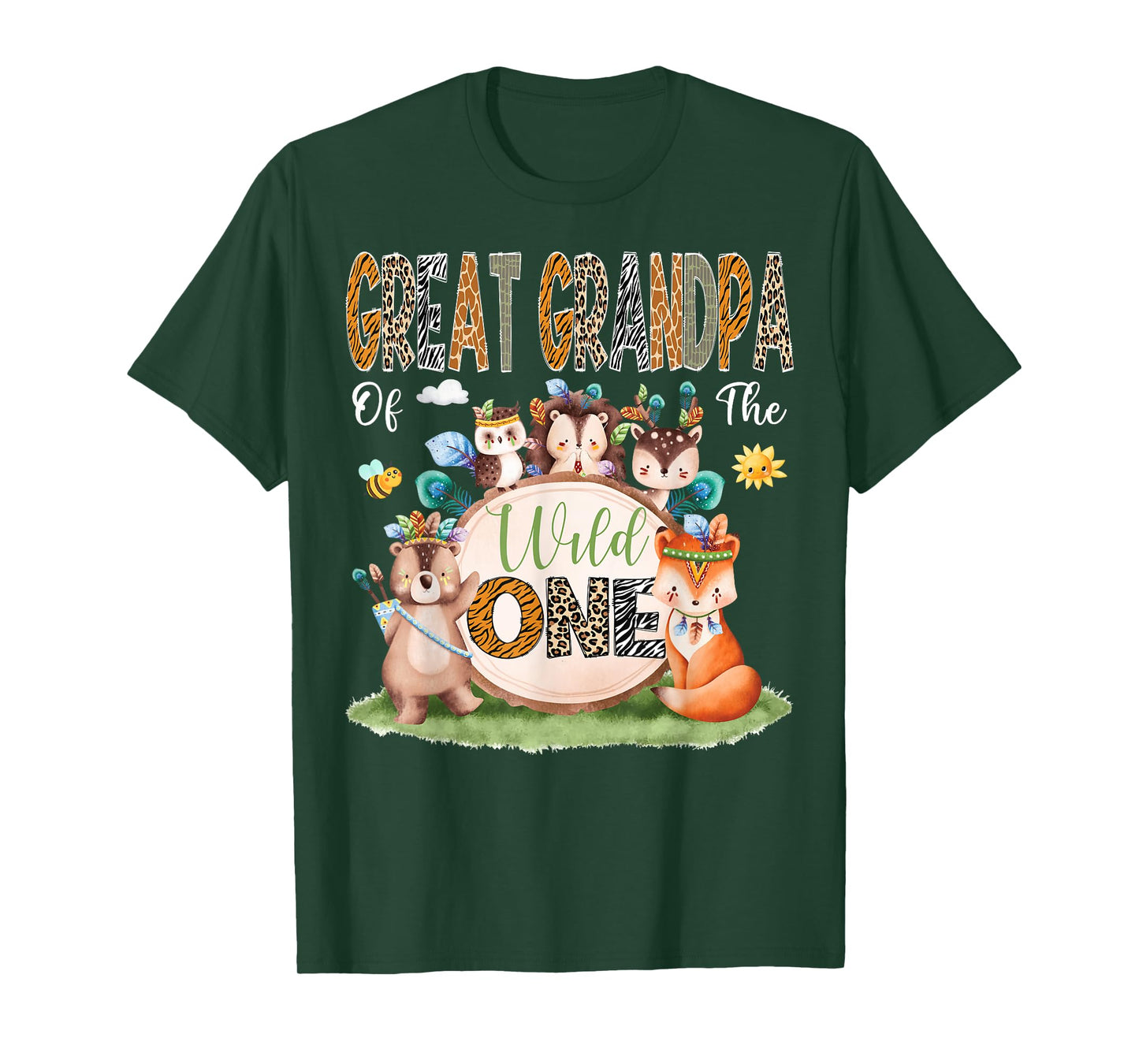Great Grandpa Of The Wild One 1St Birthday Woodland Safari T-Shirt