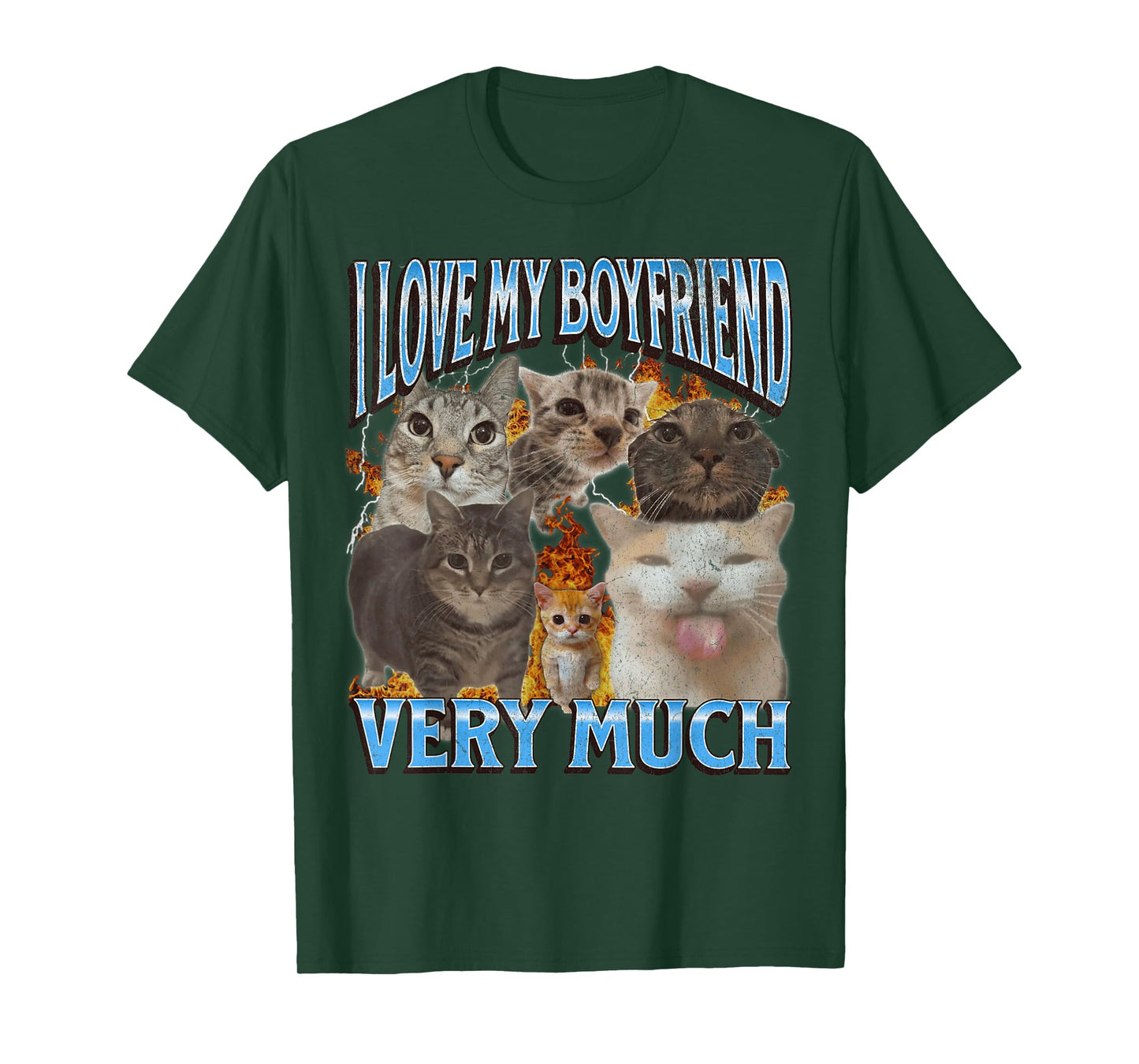 My Boyfriend Funny Cat Meme Bootleg Graphic T-Shirt
