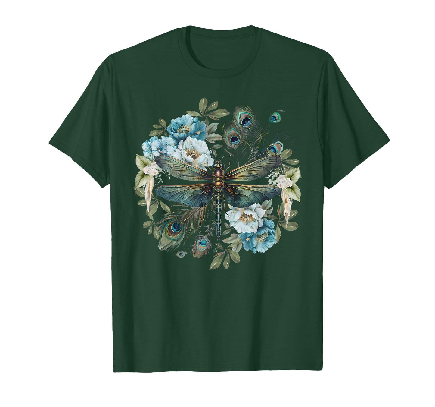 Dragonfly Dark Academia Insect Bug Flower Nature Goblincore T-Shirt