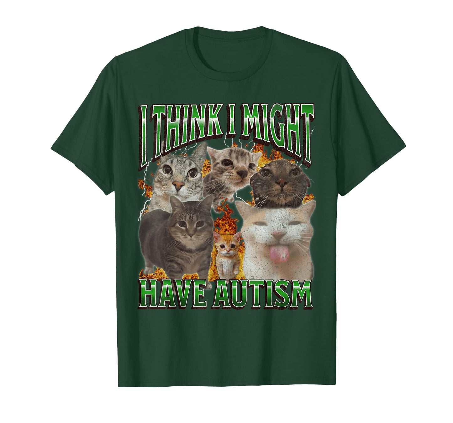 I Think I Might Have Autism Funny Cat Meme Bootleg Graphic T-Shirt for Men Women