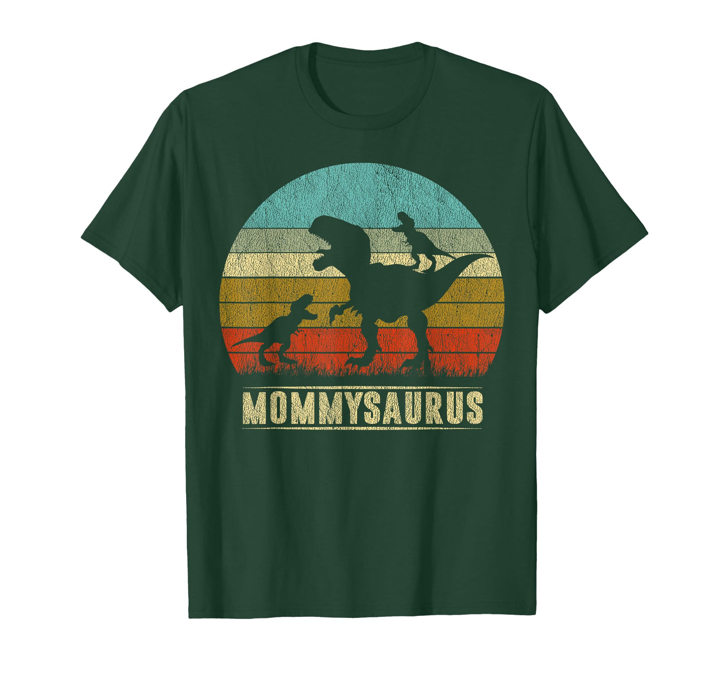 Mommy Dinosaur Mommysaurus 2 Two kids Matching Family T-Shirt
