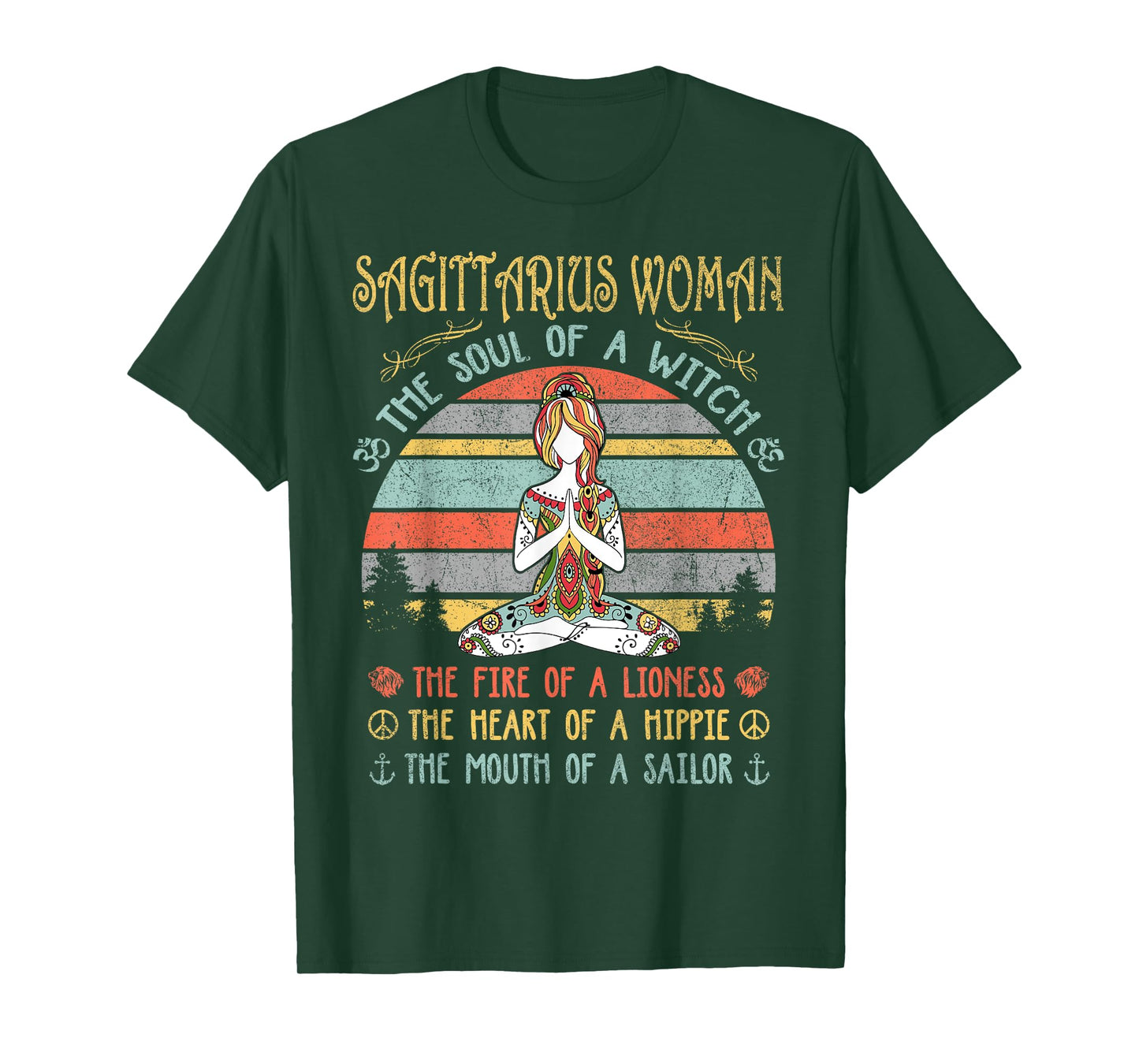Sagittarius Woman The Soul Of A Witch Vintage Birthday T-Shirt