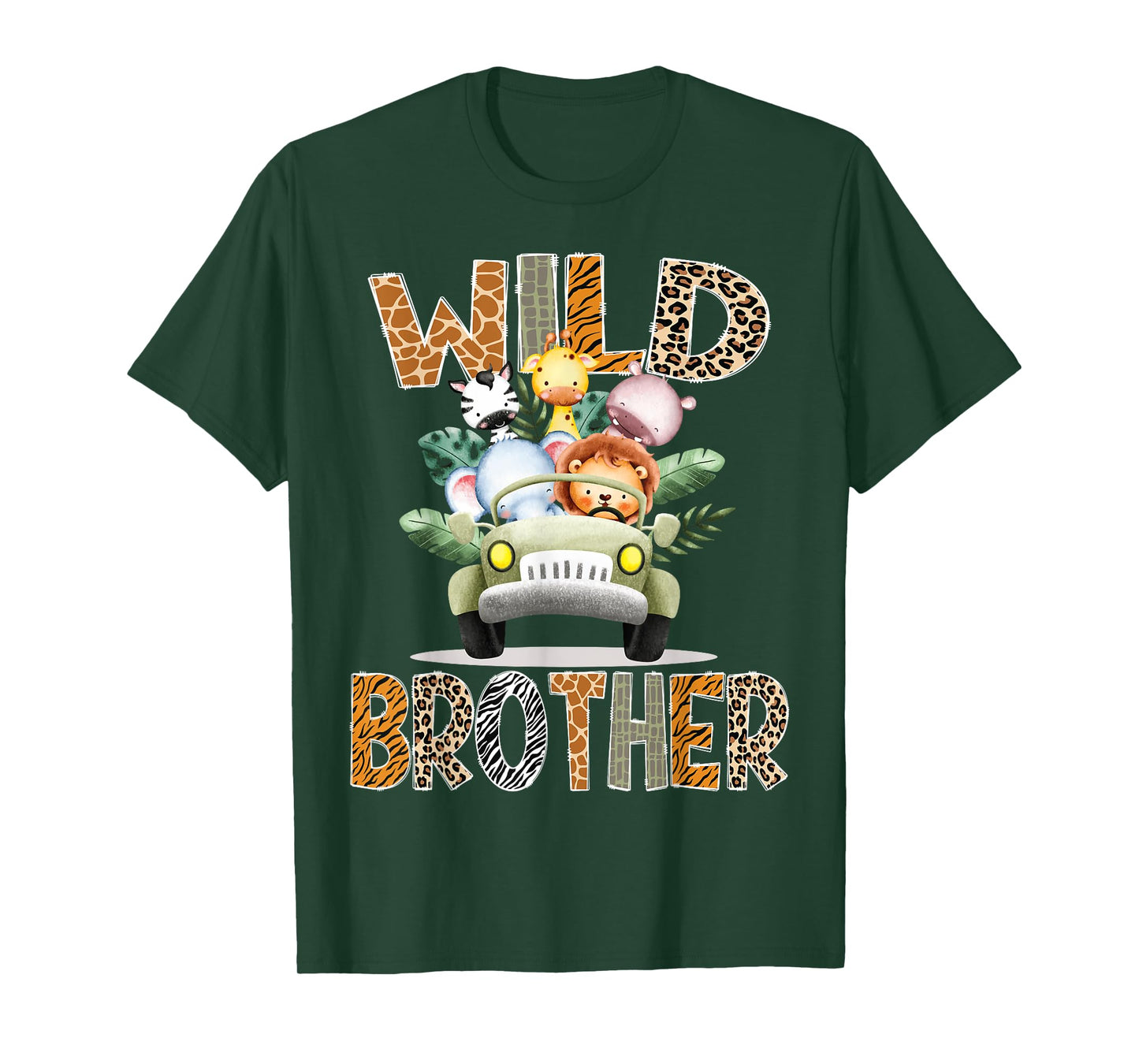 Wild Brother Safari Jungle Animals 1st Birthday Truck T-Shirt