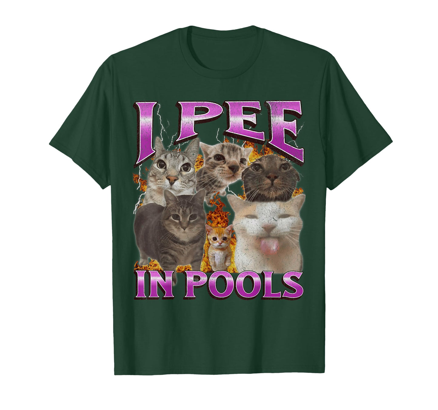 I Pee In Pools Funny Cat Meme Bootleg Graphic Men Women T-Shirt