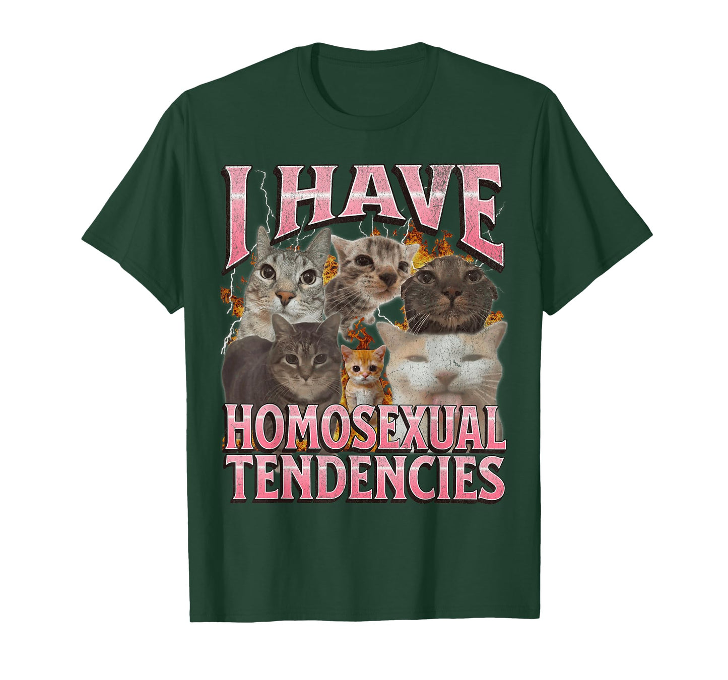 I Have Homosexual Tendencies Funny Cat Meme Bootleg Graphic T-Shirt