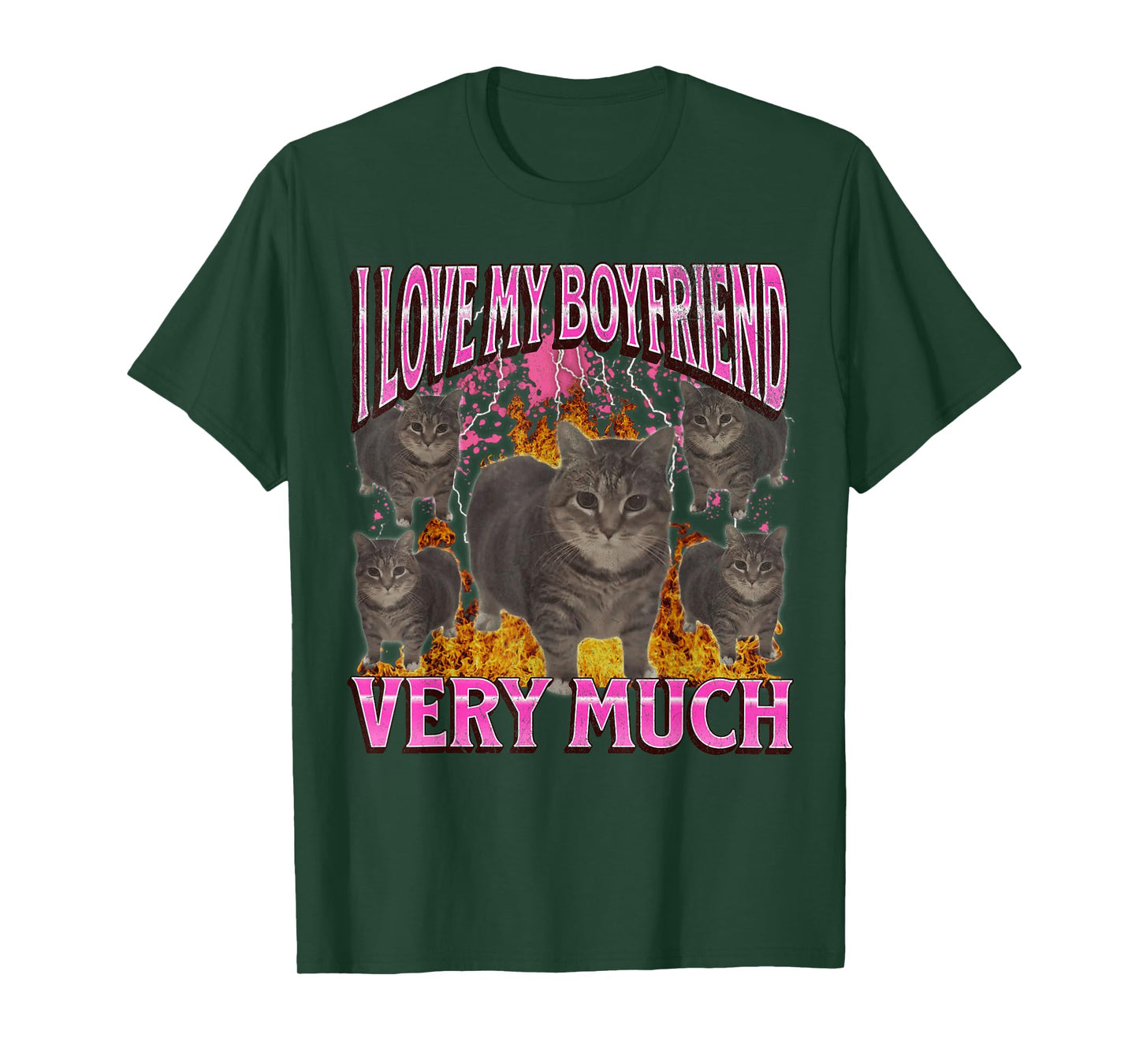My Boyfriend Funny Oia Oia Cat Meme Bootleg Graphic T-Shirt