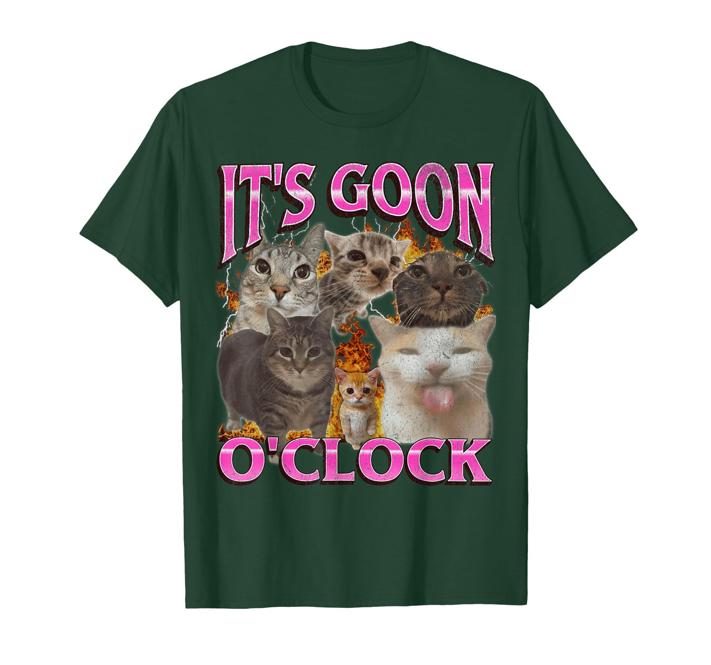 Gooning O'clock Funny Cat Meme Bootleg Graphic T-Shirt for Men Women
