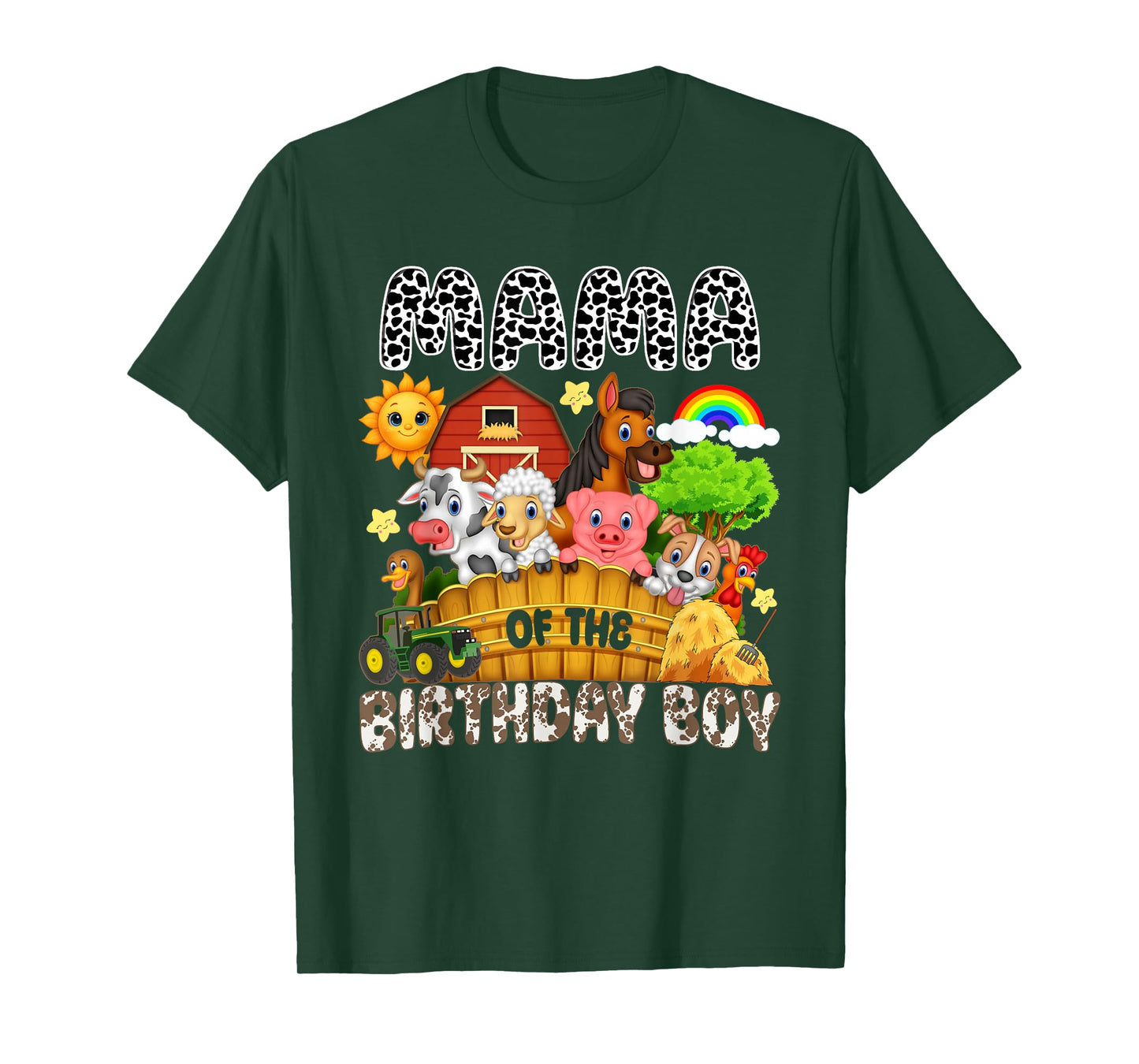 Mama of The Bday Boy Farm Animals Matching Farm Theme T-Shirt