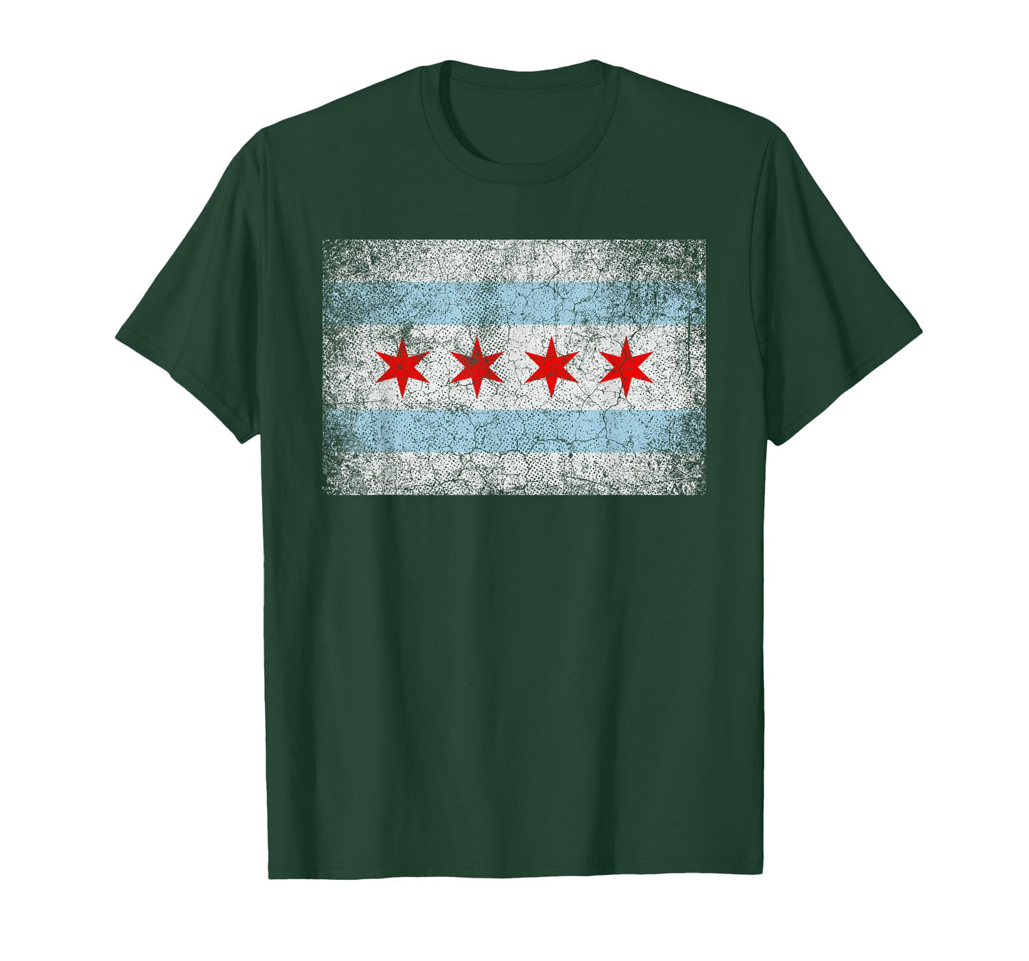 Chicago Flag Distressed Vintage Style Pride Men Women T-Shirt