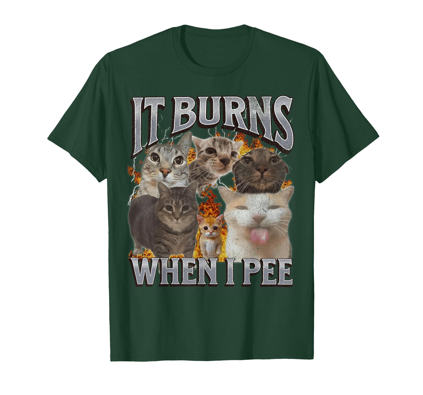 It Burns When I Pee Funny Cat Meme Bootleg Graphic Men Women T-Shirt