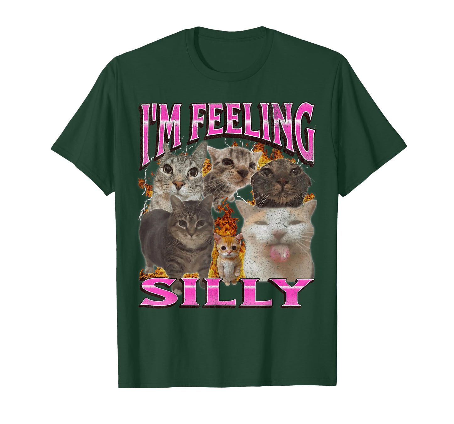 I'm Feeling Silly Funny Cat Meme Bootleg Graphic T-Shirt for Men Women