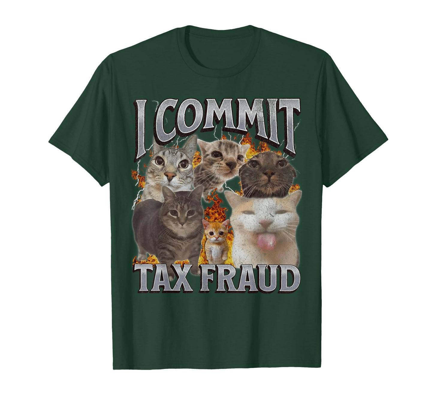 I Commit Tax Fraud Funny Cat Meme Bootleg Graphic T-Shirt for Men Women