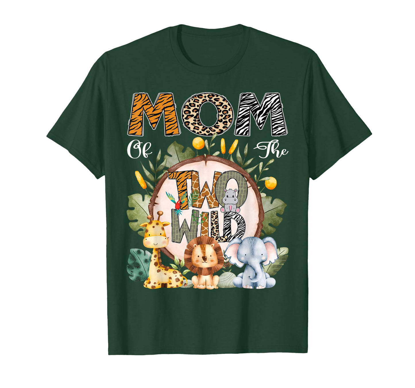 Mom Of The Two Wild Animal Safari 2Nd Birthday Party T-Shirt