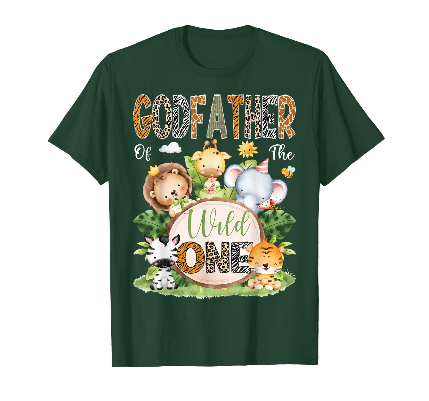 GodFather Of The Wild One 1St Birthday Kids Safari Jungle T-Shirt