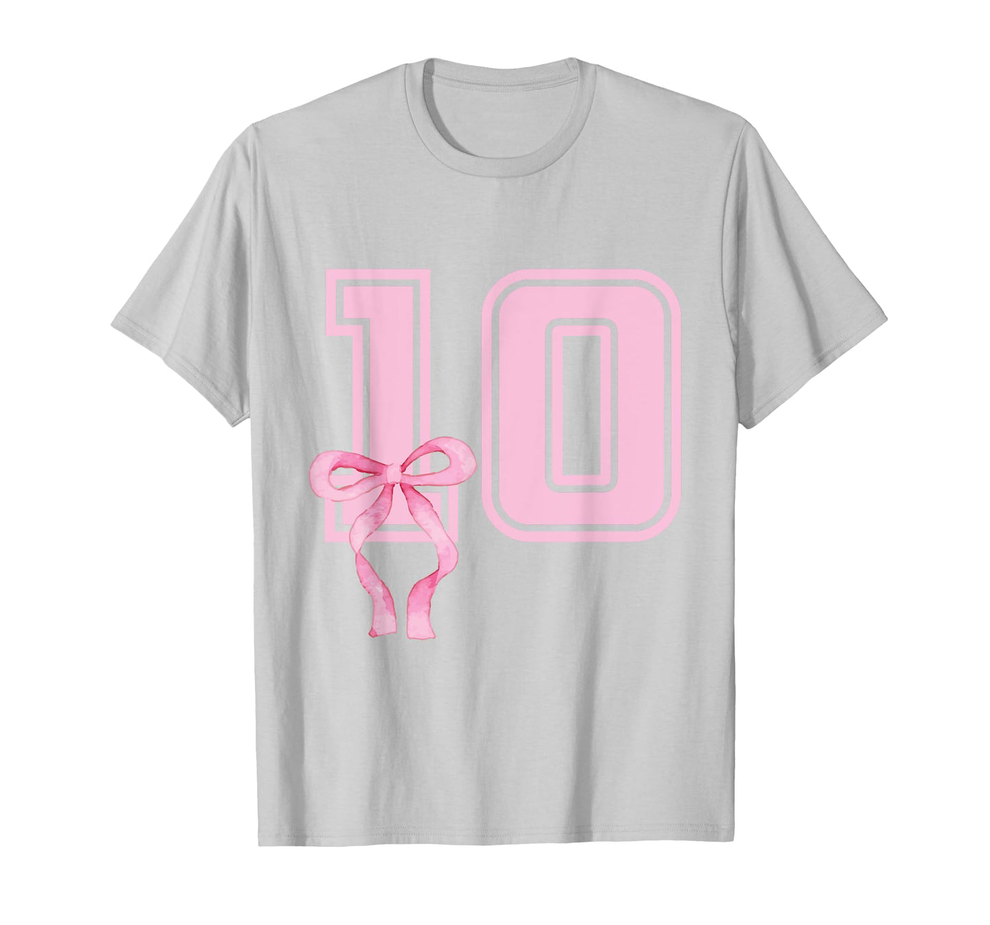 10 Year Old Birthday Girl Coquette Pink Bow Aesthetic T-Shirt