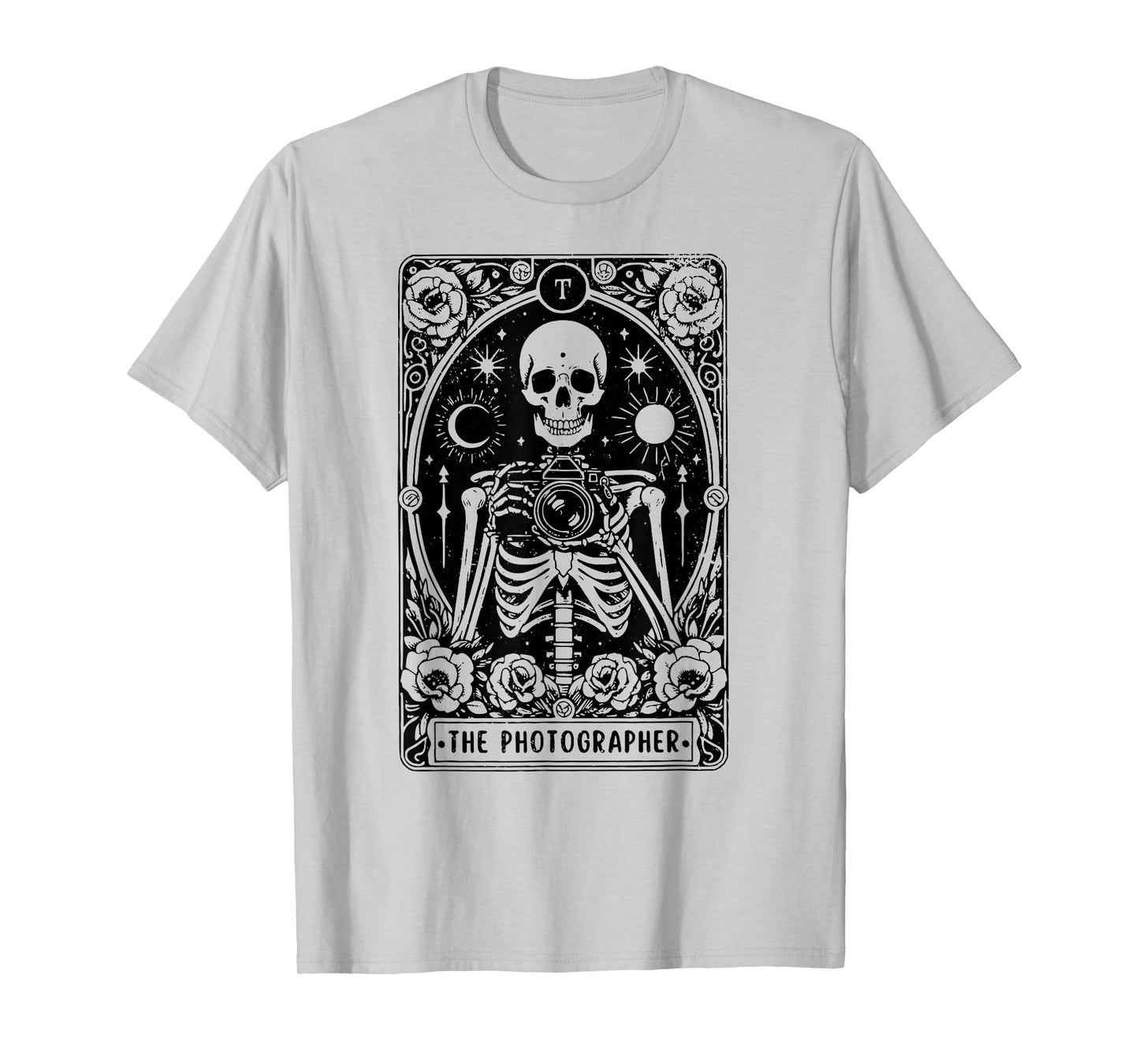 The Photographer Tarot Card, Skeleton Photography Camera T-Shirt