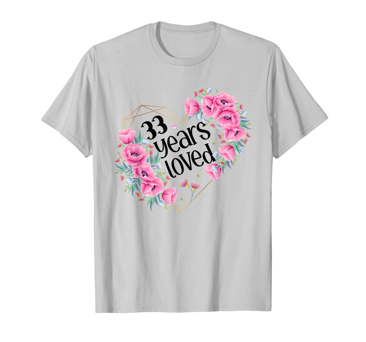 Husband Wife Floral 33rd Happy Birthday T-Shirt