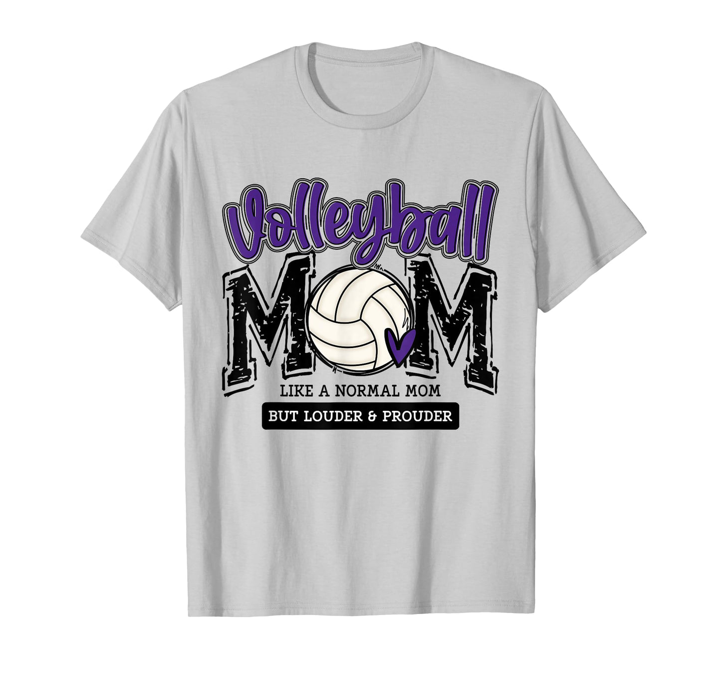 Volleyball Mom Purple Game Day Mama Daughter Family Team T-Shirt