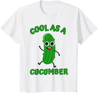 Kids Cool as a Cucumber Costume Funny Cucumber Kids Girls Novelty T-Shirt