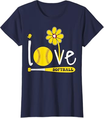 Women Softball-Shirt Girls I Love Softball Teen Girl T-Shirt