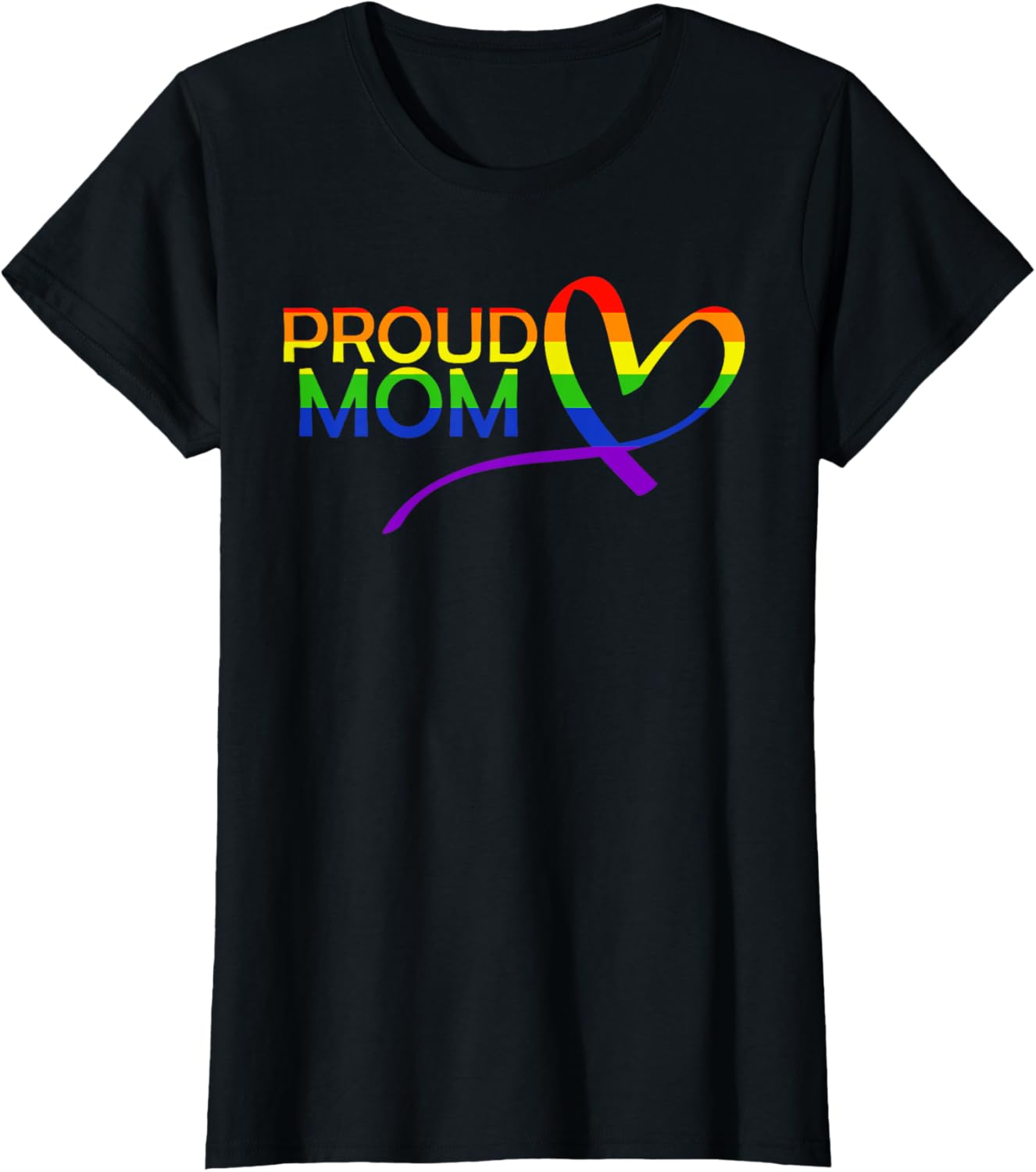 Proud Mom Queer Pride Equality LGBTQ Parent Rainbow LGBT T-Shirt
