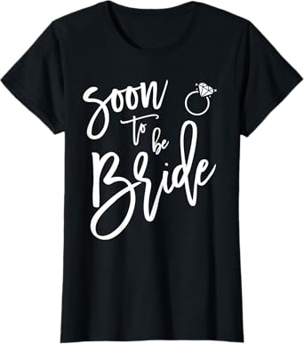 Soon To Be Bride Shirts With Ring Graphics Navy Blue T-Shirt