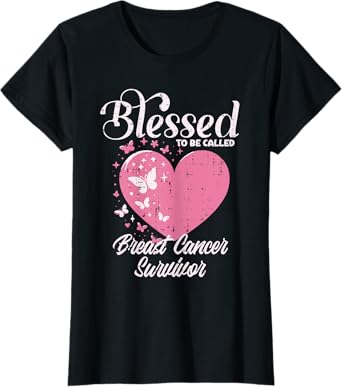 Blessed Breast Cancer Survivor Awareness Christian Women T-Shirt