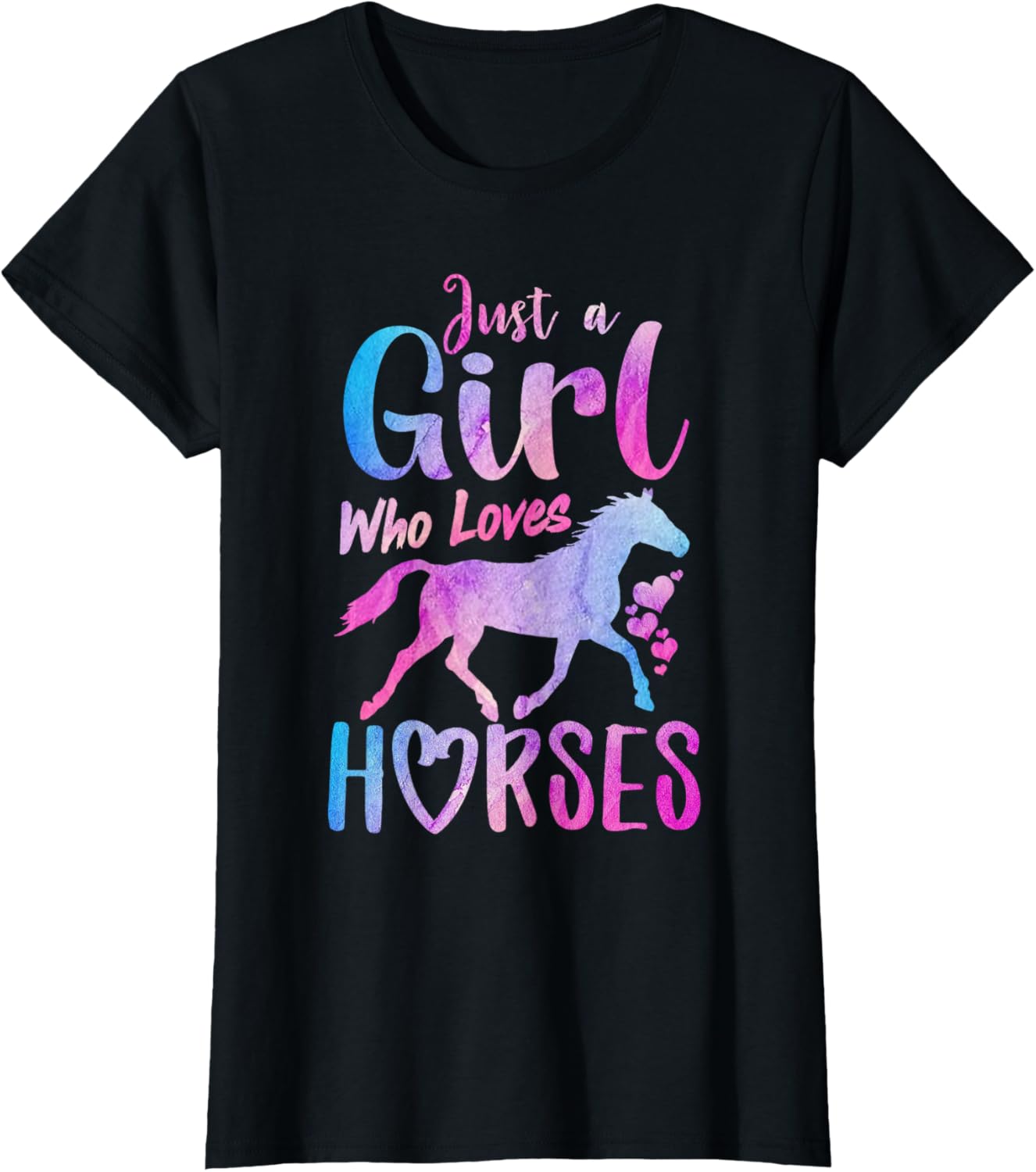 Just A Girl Who Loves Horses Riding Cute Horse Girls Women T-Shirt