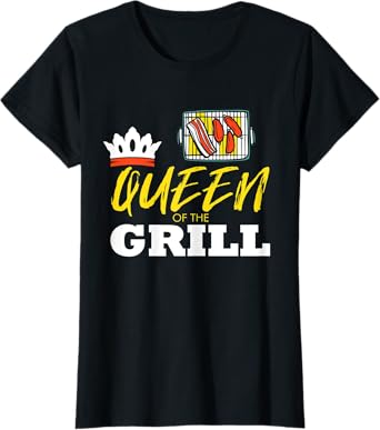 Womens Queen Of The Grill Meat Smoker BBQ Grilling Pitmaster Womens T-Shirt