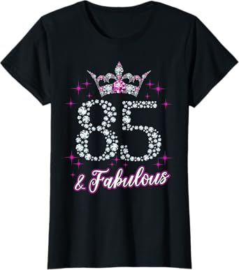 Womens 85 And Fabulous 1935 85Th Birthday Gift Tee T-Shirt