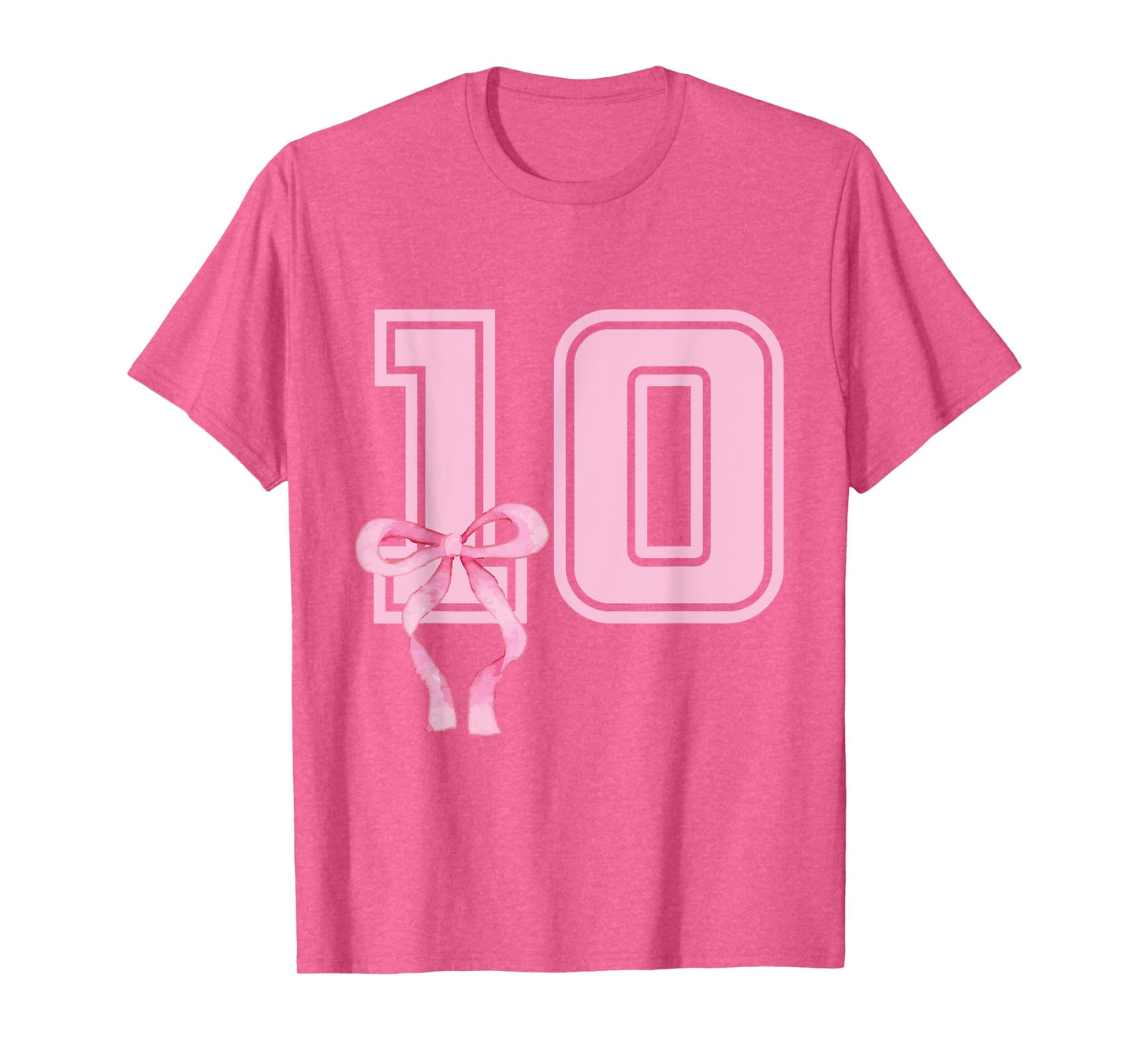 10 Year Old Birthday Girl Coquette Pink Bow Aesthetic T-Shirt