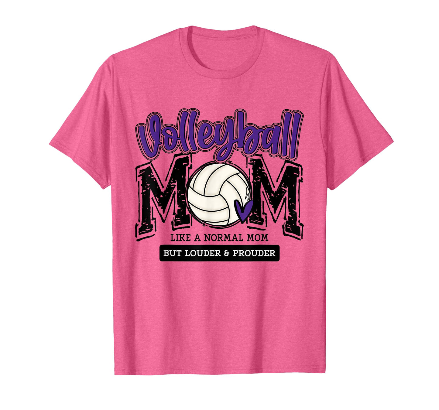 Volleyball Mom Purple Game Day Mama Daughter Family Team T-Shirt