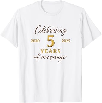 Funny 5 Years of Marriage 2020 5th Wedding Anniversary T-Shirt