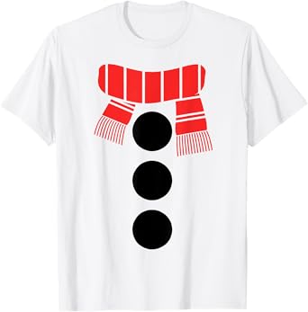 Snowman Shirt Adult Kids Men Women White Snowman Costume T-Shirt